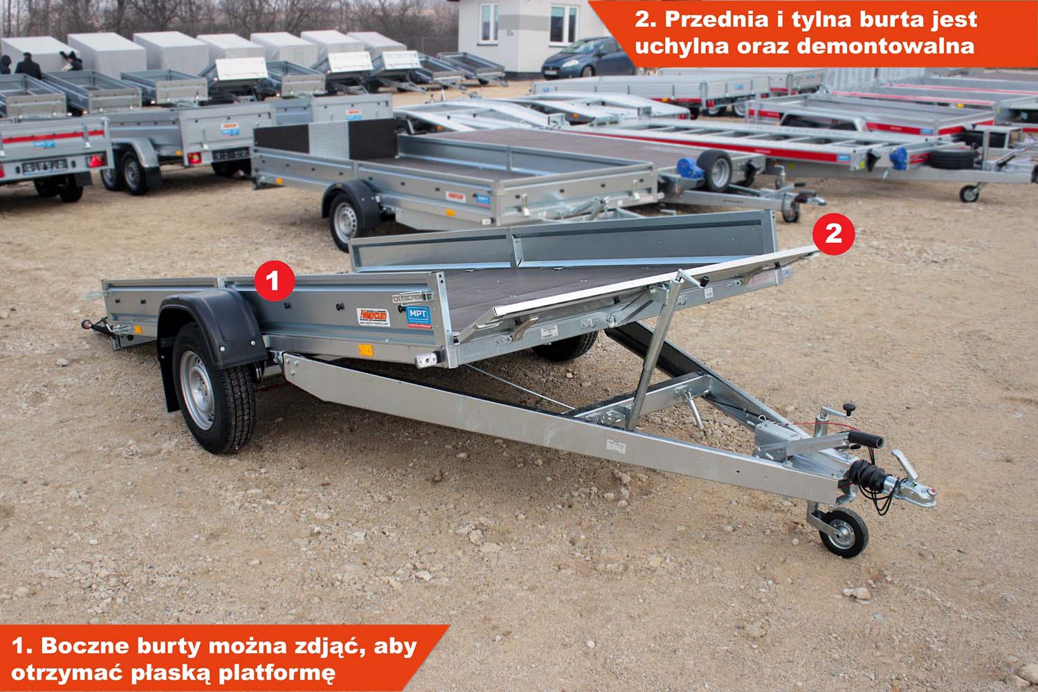 Przyczepa Neptun N13-380 M18 380x180x25 cm Hamowana GN223