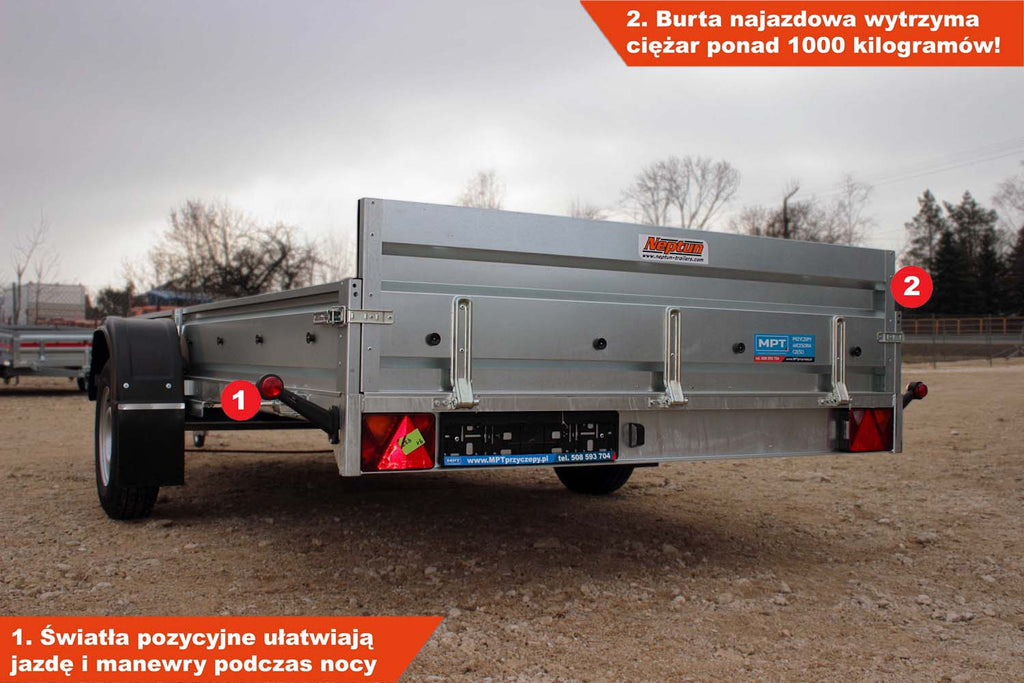 Przyczepa Neptun N13-380 M18 380x180x25 cm Hamowana GN223