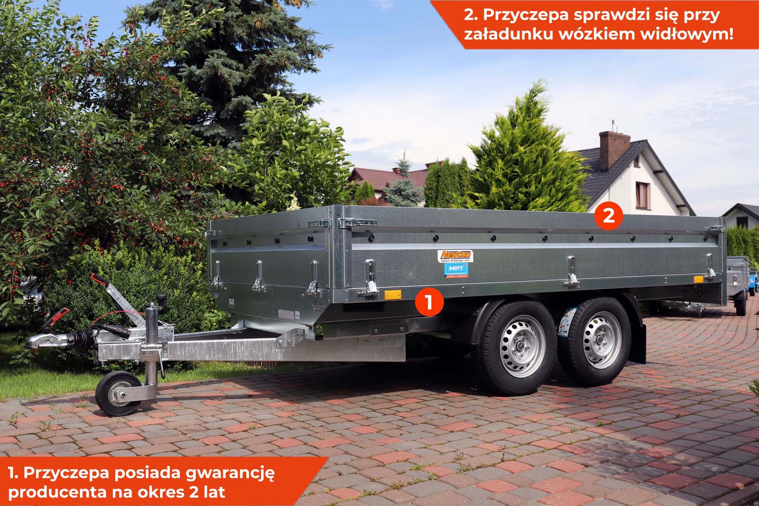 Przyczepka Neptun N16-320 2 kps 320x168x40 cm Hamowana GN236