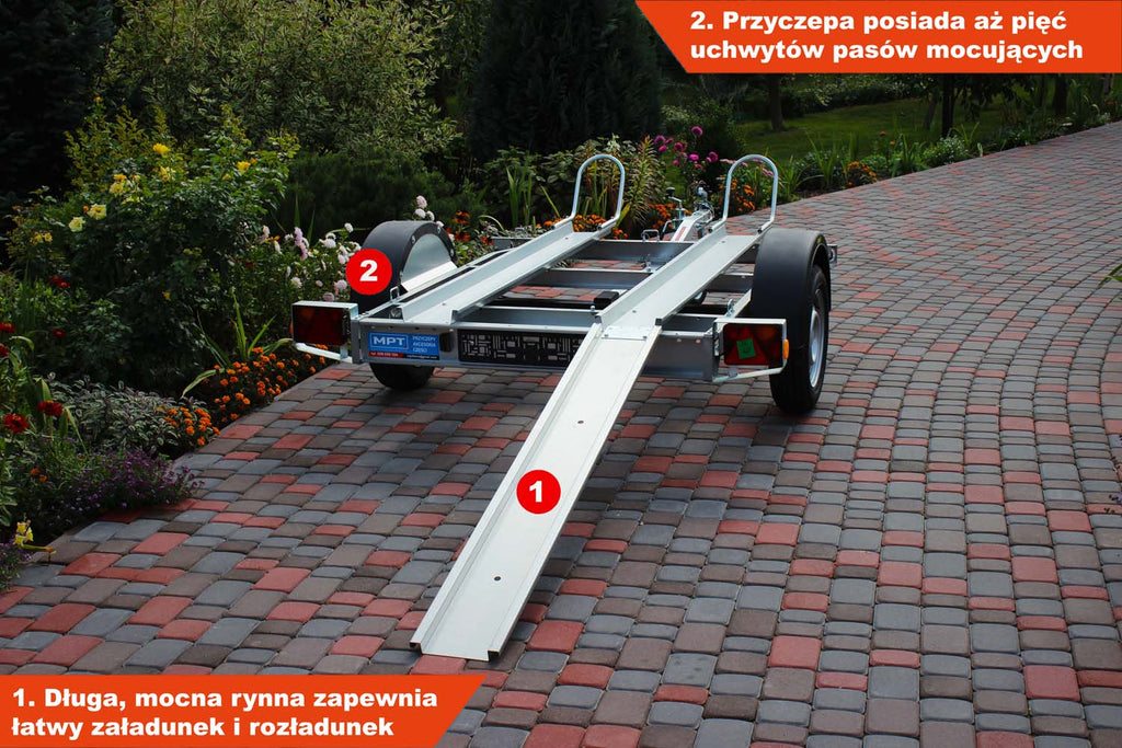 Przyczepka Neptun N6-220 pm2 225x130x31 cm pod 2 motocykle GN064