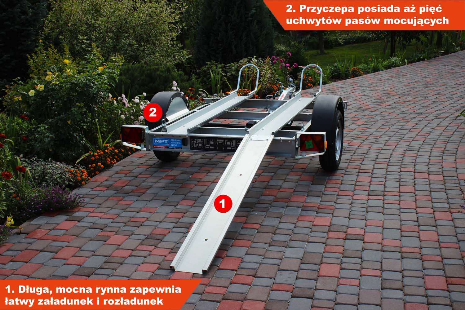 Przyczepka Neptun N6-220 pm2 225x130x31 cm pod 2 motocykle GN064
