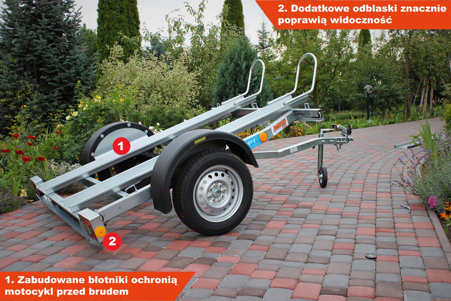 Przyczepka Neptun N6-220 pm2 225x130x31 cm pod 2 motocykle GN064