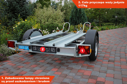 Przyczepka Neptun N6-220 pm2 225x130x31 cm pod 2 motocykle GN064