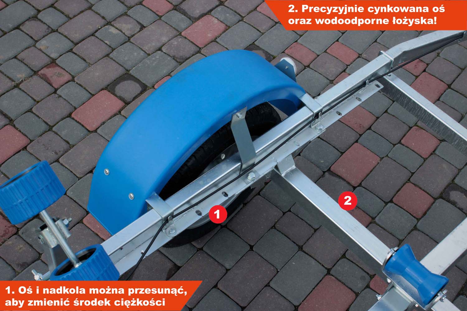 Przyczepa pod łódź Neptun N7-17 navy 310-550×99-150 cm GN034