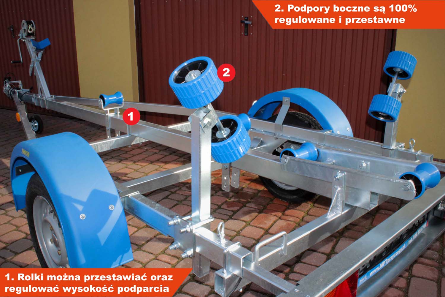 Przyczepa pod łódź Neptun N7-17 navy 310-550×99-150 cm GN034