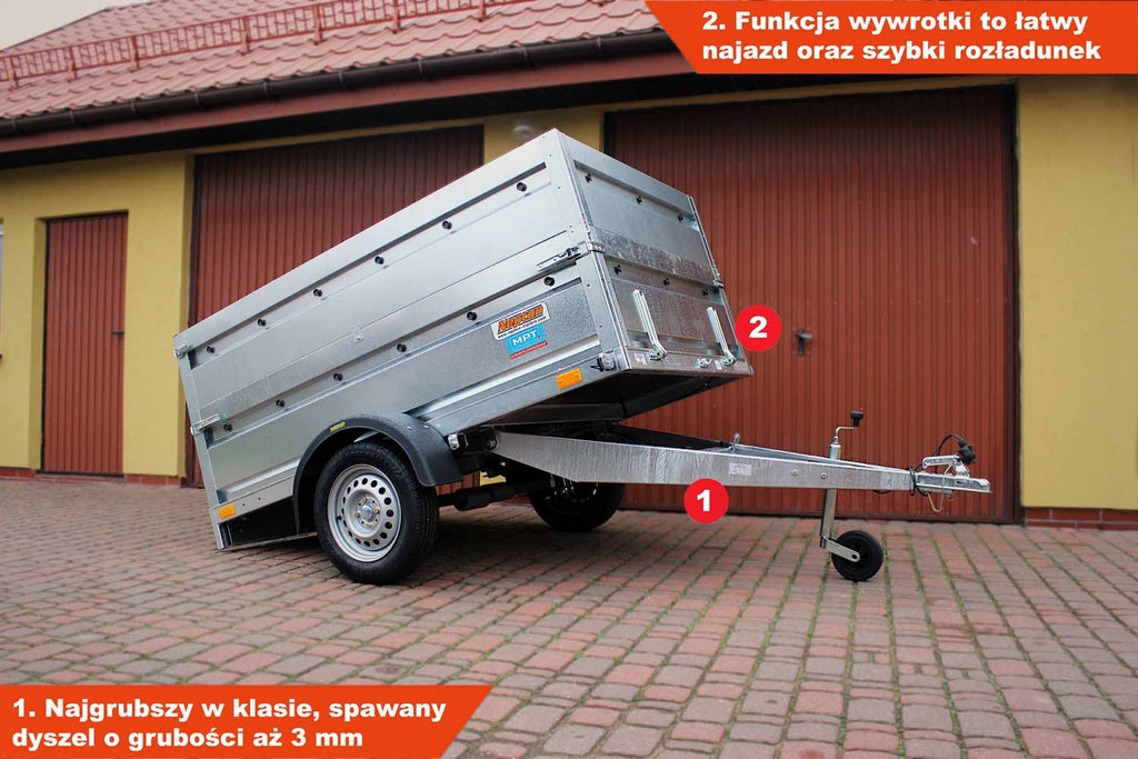 Przyczepka Neptun N7-210 prr 210x129x45 cm Resory + Nadstawka pełna
