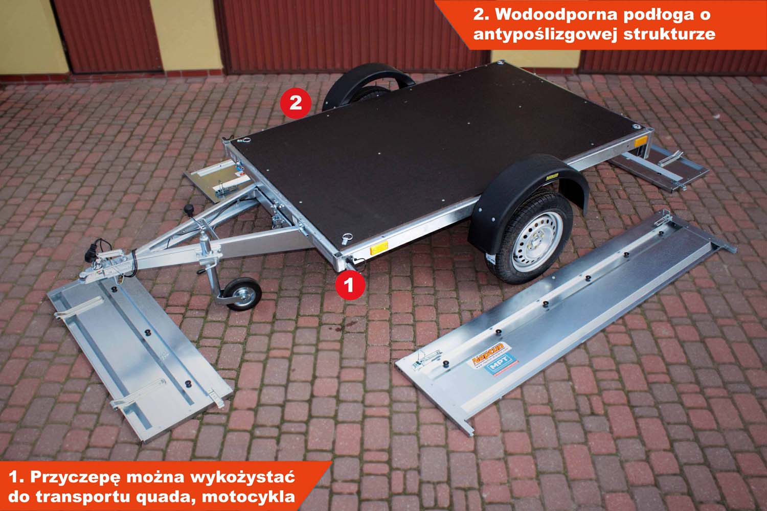 Przyczepka Neptun N7-210 prr 210x129x45 cm Resory + Nadstawka pełna