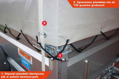 Przyczepka Neptun N7-210 prr 210x129x45 cm Resory + Plandeka 80 cm