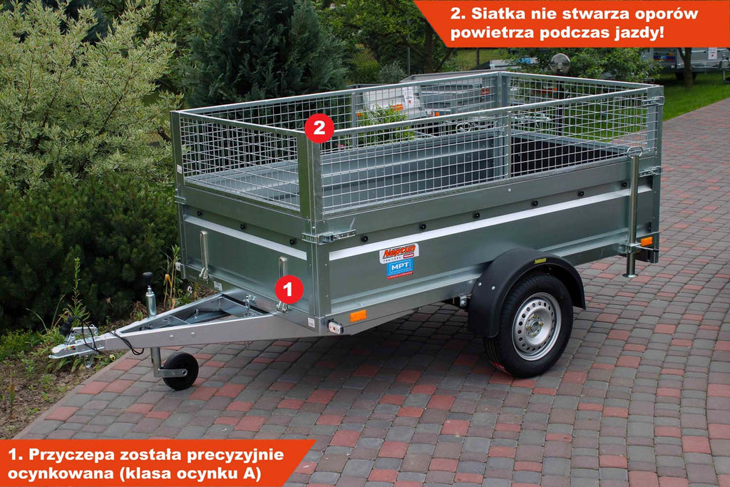 Przyczepka Neptun N7-236 prr 236x129x45 cm Resory + Siatka