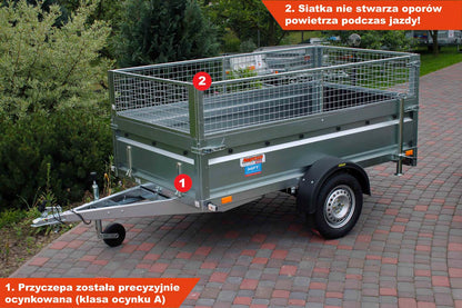 Przyczepka Neptun N7-236 prr 236x129x45 cm Resory + Siatka