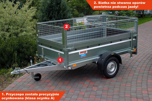Przyczepka Neptun N7-236 prr 236x129x45 cm Resory + Siatka