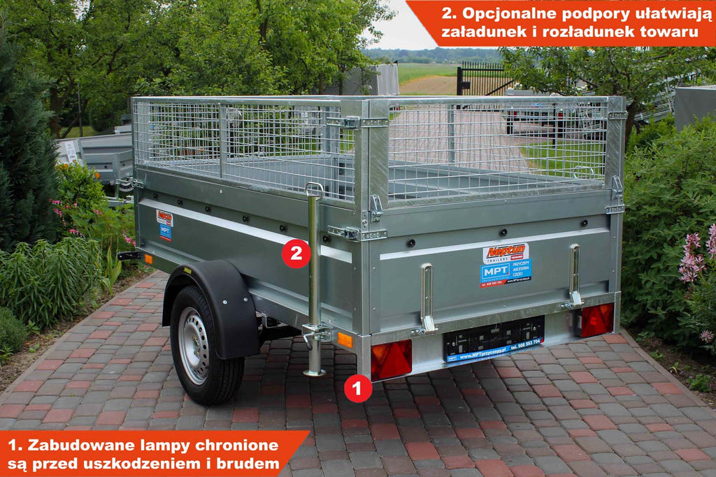 Przyczepka Neptun N7-236 prr 236x129x45 cm Resory + Siatka
