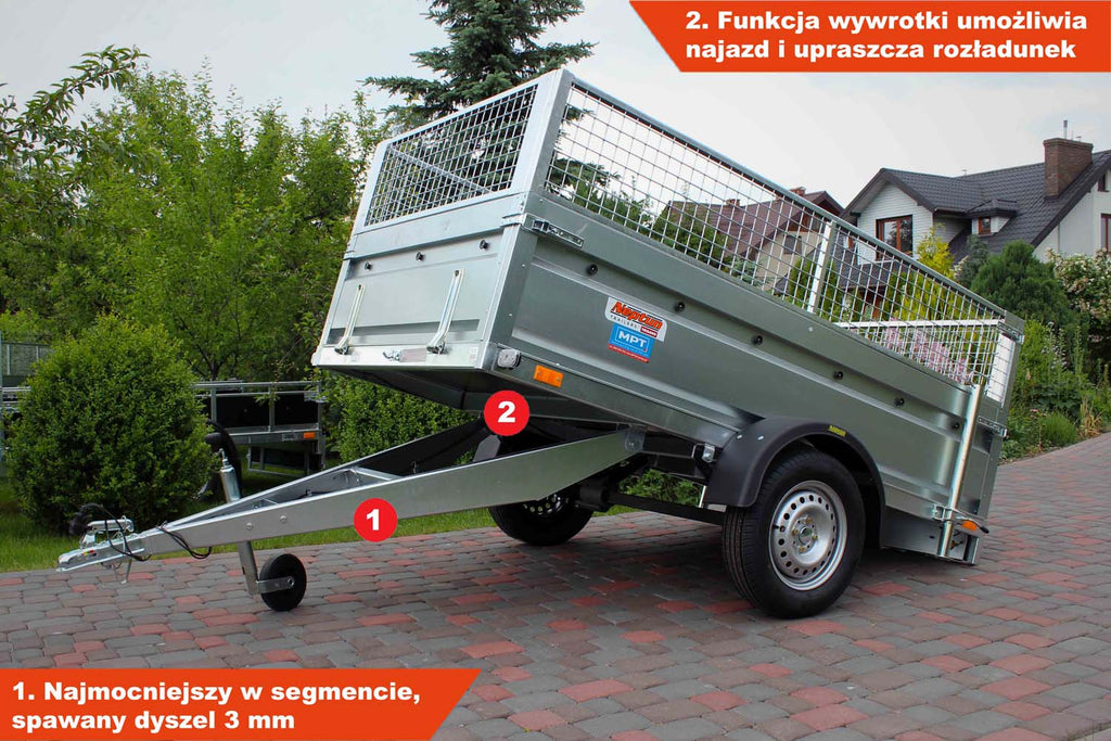 Przyczepka Neptun N7-236 prr 236x129x45 cm Resory + Siatka