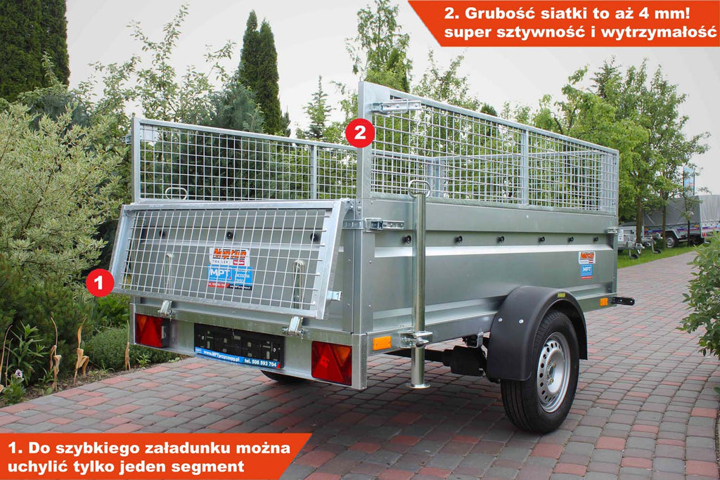Przyczepka Neptun N7-236 prr 236x129x45 cm Resory + Siatka