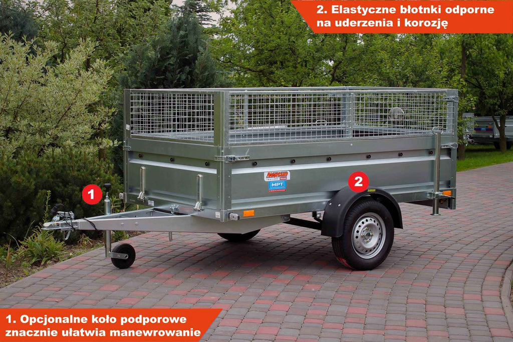 Przyczepka Neptun N7-236 prr 236x129x45 cm Resory + Siatka