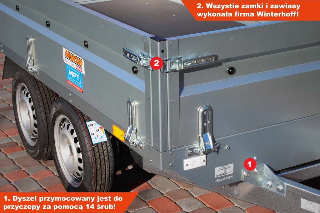 Przyczepka Neptun N7-263 2 kps 263x145x40 cm Nordica GN125