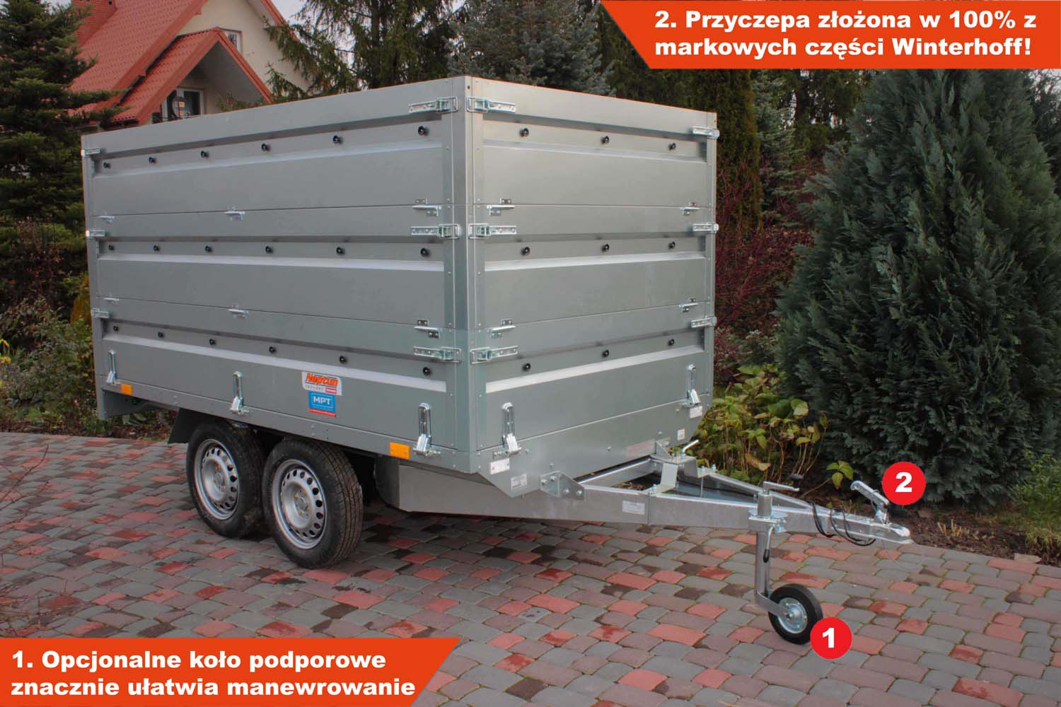 Przyczepka Neptun N7-263 2 kps 263x145x40 cm Nordica TRIPLE