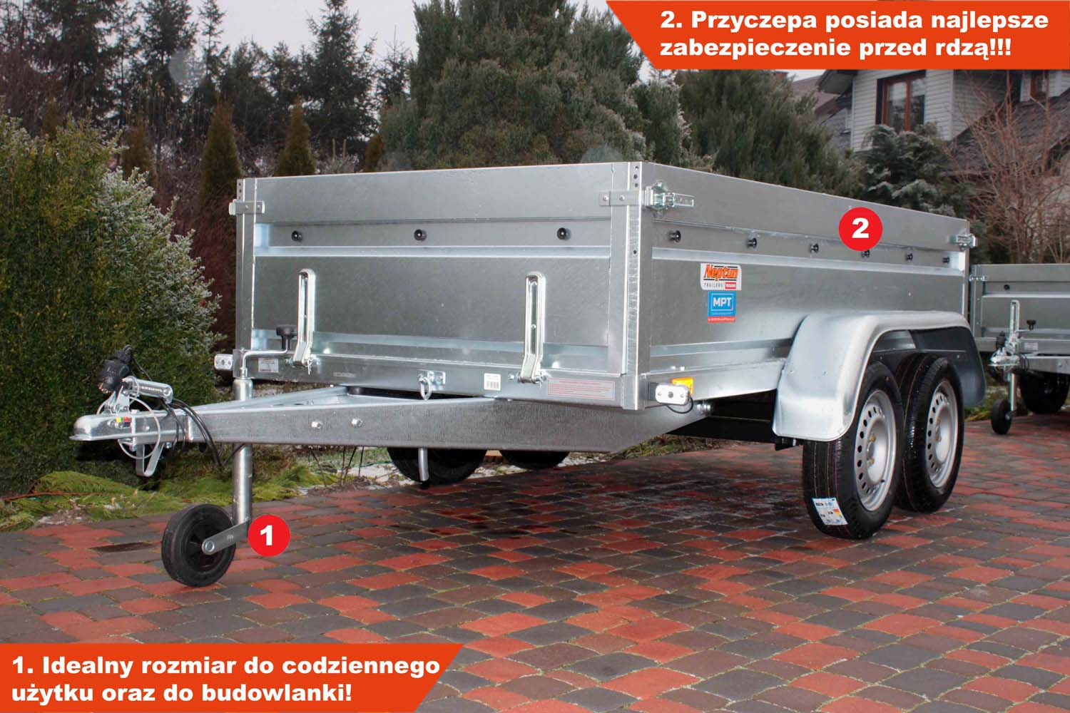 Przyczepka Neptun N7-263 2 pro+ 263x129x50 cm Tandem GN199