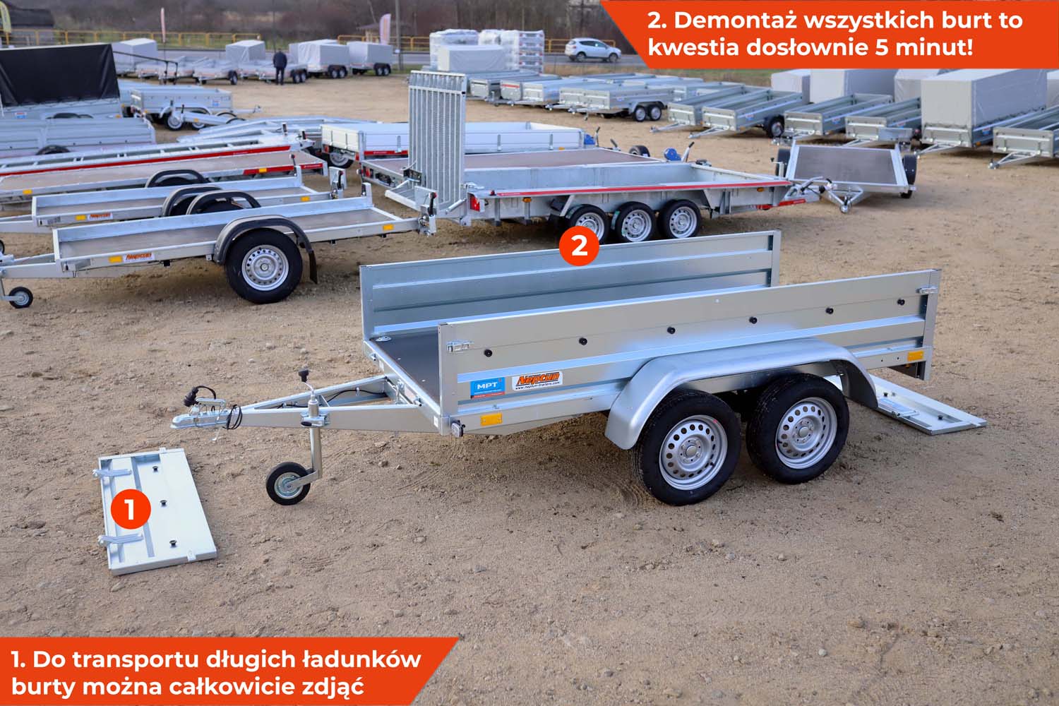 Przyczepka Neptun N7-263 2 rt 263x129x40 cm Tandem GN149