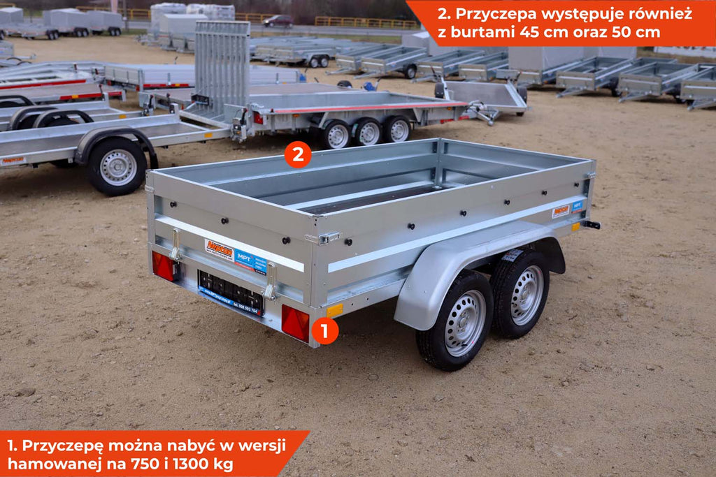 Przyczepka Neptun N7-263 2 rt 263x129x40 cm Tandem GN149