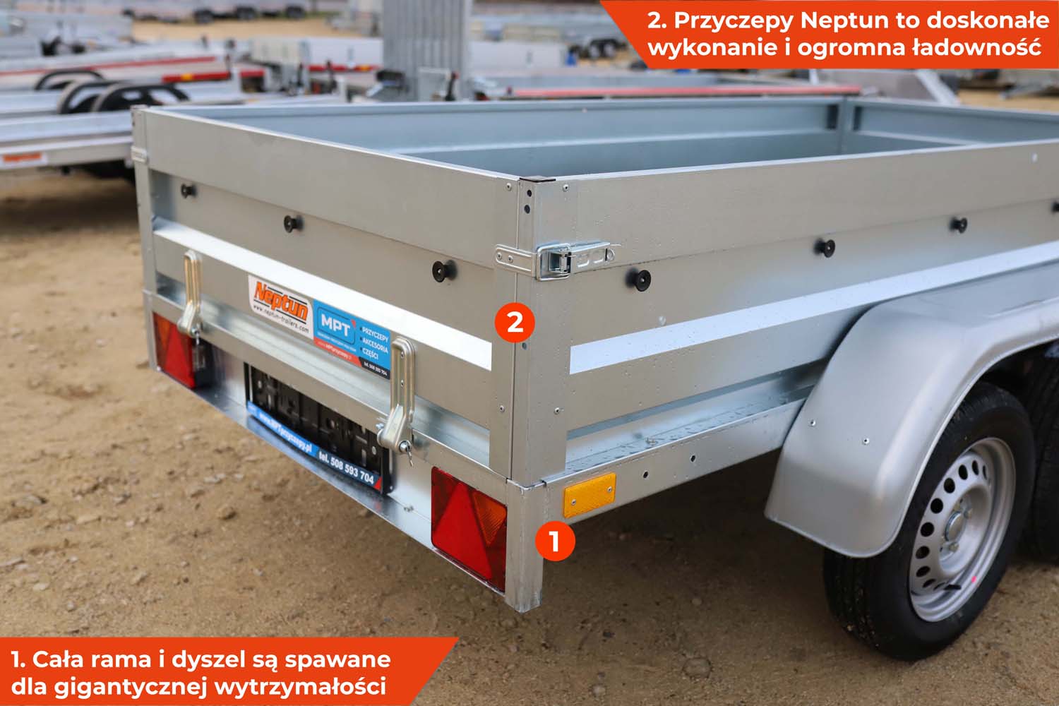 Przyczepka Neptun N7-263 2 rt 263x129x40 cm Tandem GN149