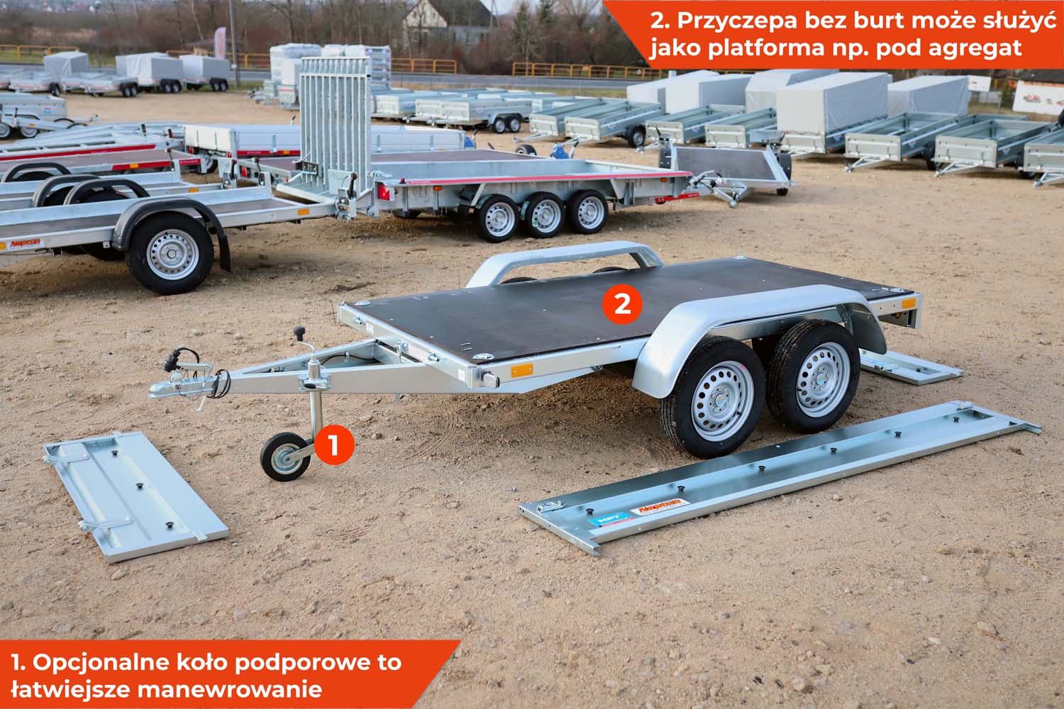 Przyczepka Neptun N7-263 2 rt 263x129x40 cm Tandem GN149