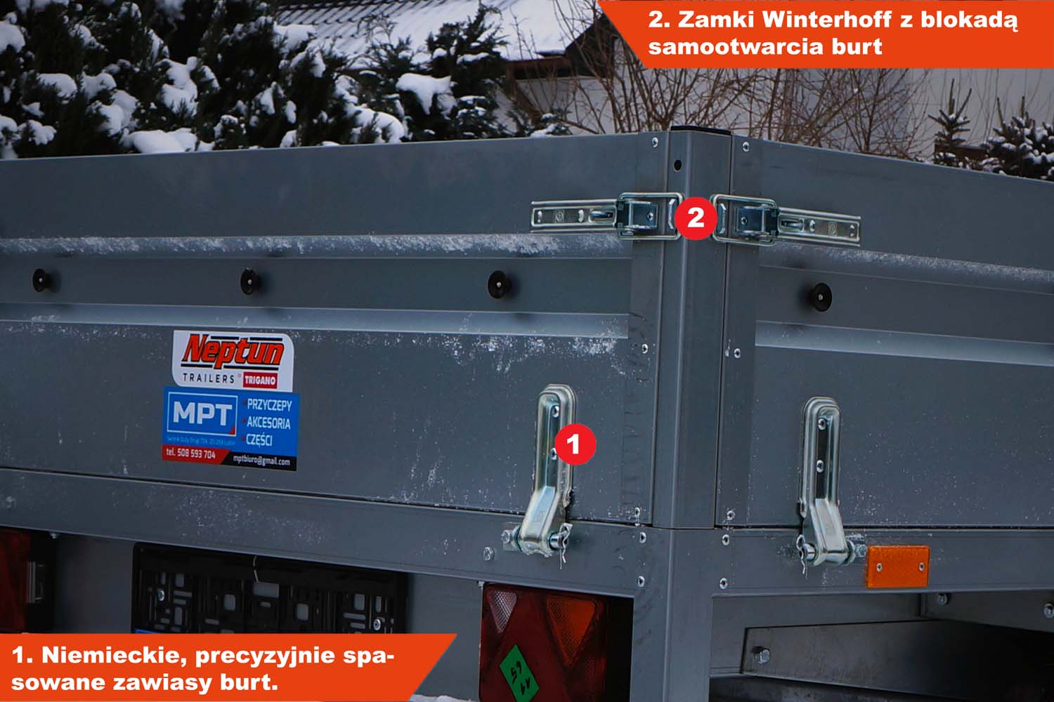 Przyczepka Neptun N7-263 kps 263x145x40 cm Nordica GN124