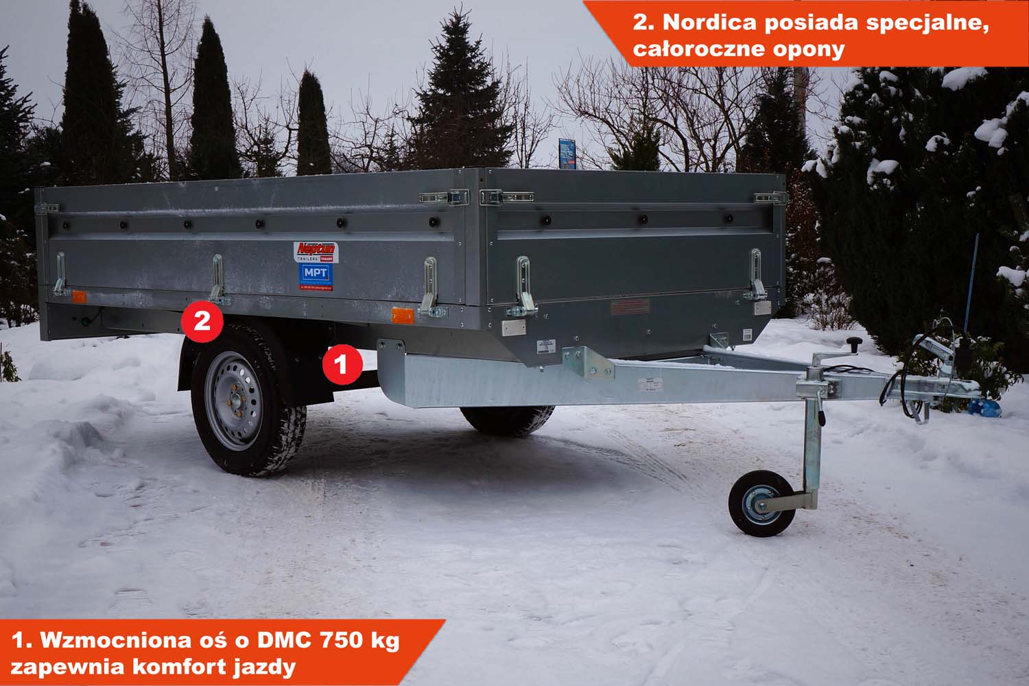 Przyczepka Neptun N7-263 kps 263x145x40 cm Nordica GN124