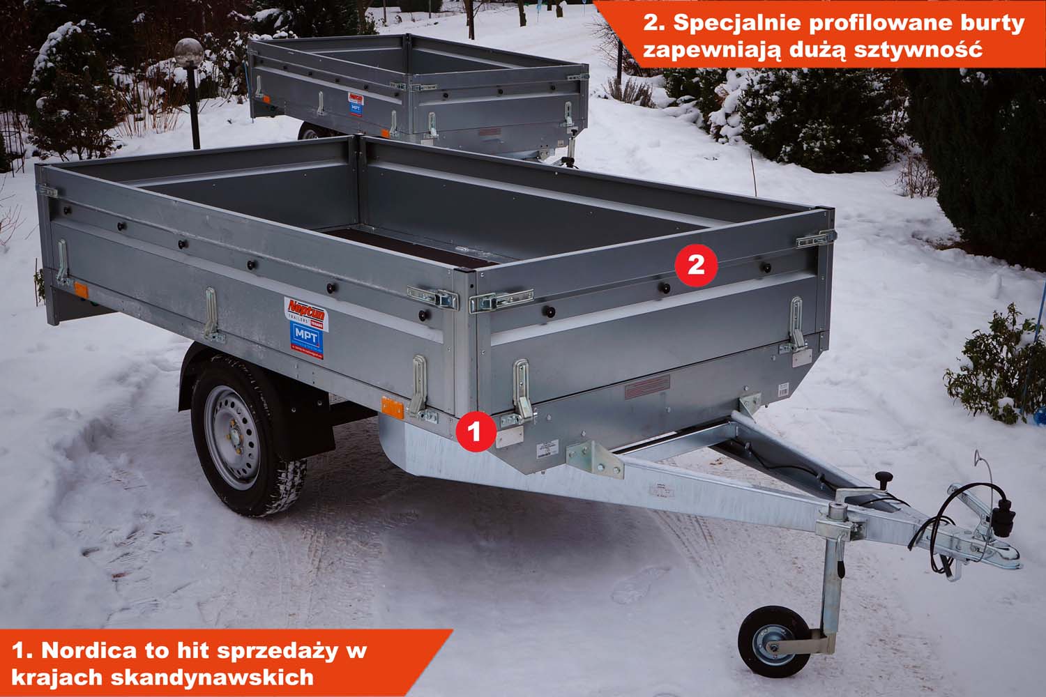 Przyczepka Neptun N7-263 kps 263x145x40 cm Nordica GN124