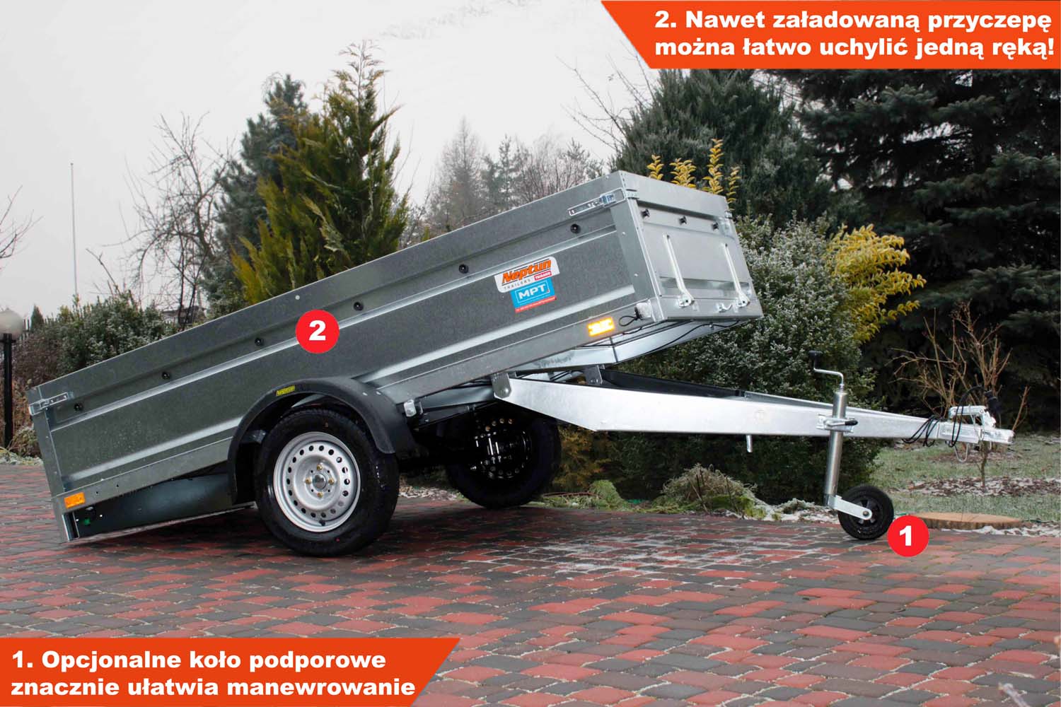 Przyczepka Neptun N7-263 prr 263x129x45 cm Resory GN182