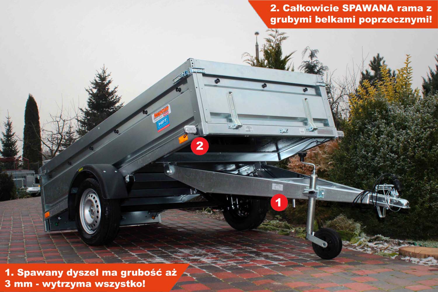 Przyczepka Neptun N7-263 prr 263x129x45 cm Resory GN182
