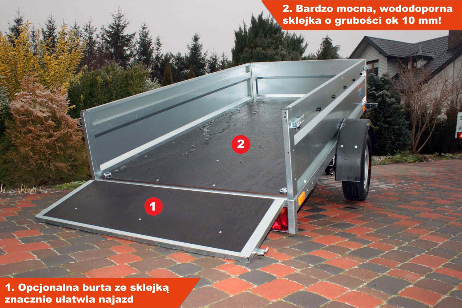 Przyczepka Neptun N7-263 prr 263x129x45 cm Resory GN182