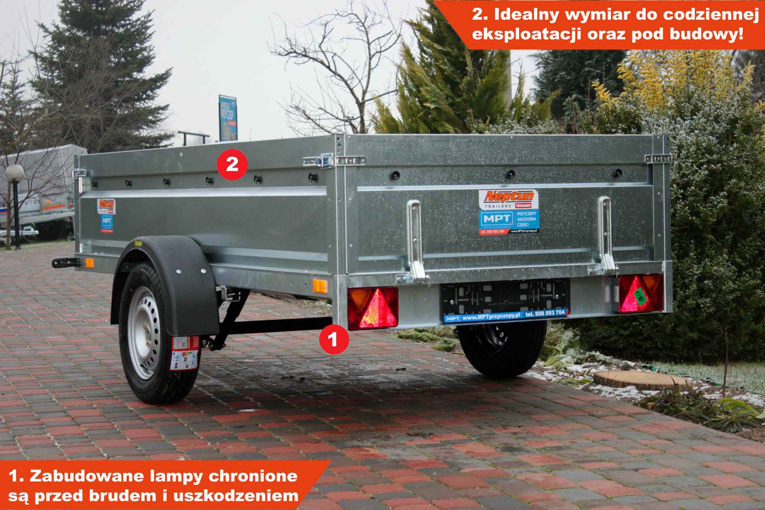 Przyczepka Neptun N7-263 prr 263x129x45 cm Resory GN182