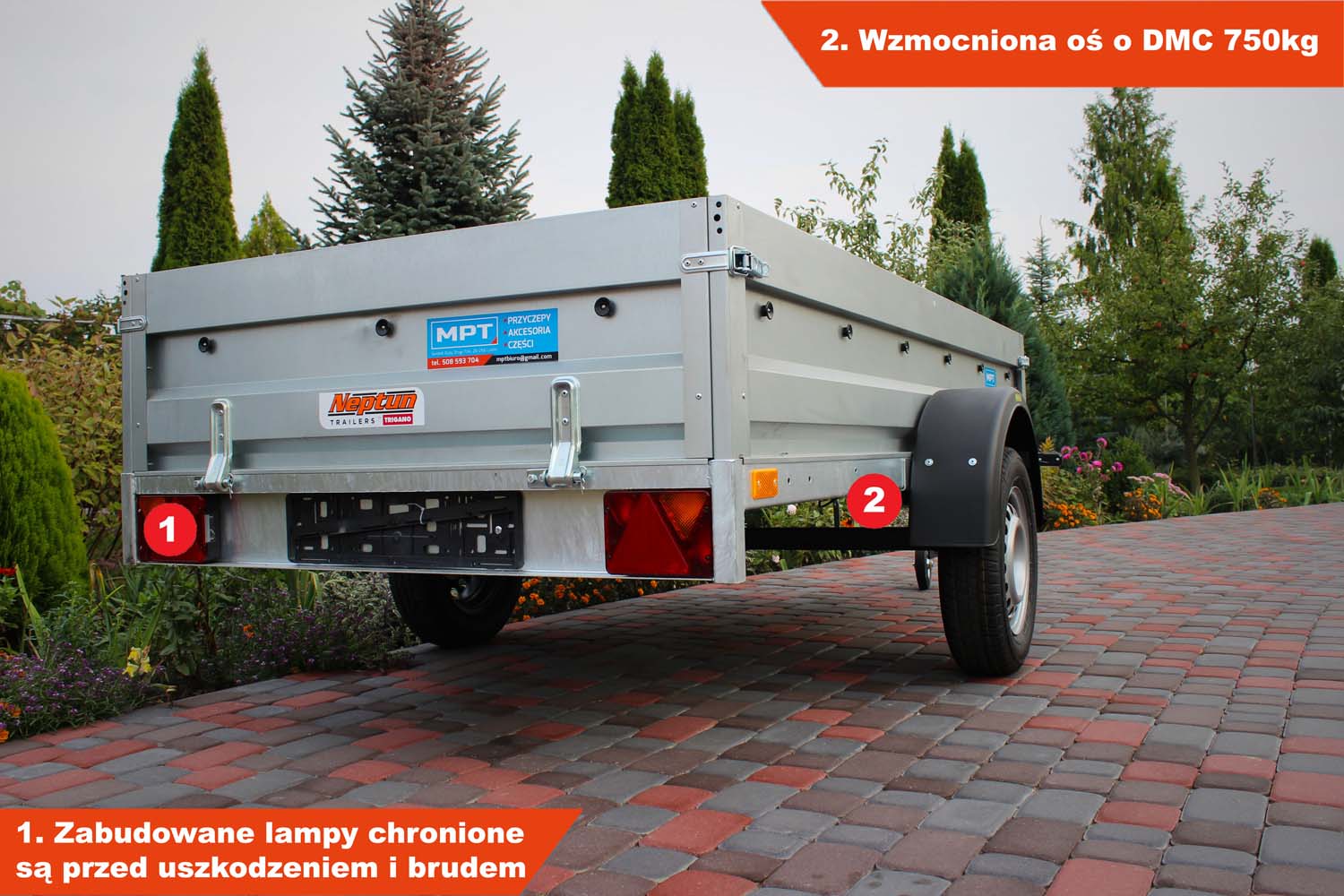 Przyczepka Neptun N7-263 rtr 263x129x40 cm Resory GN158