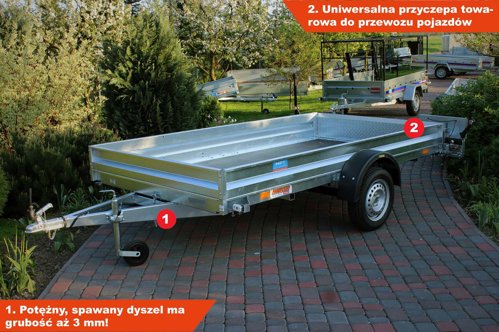 Przyczepka Neptun N7-305 multi 305x166x10 cm + Burty i najazd GN152