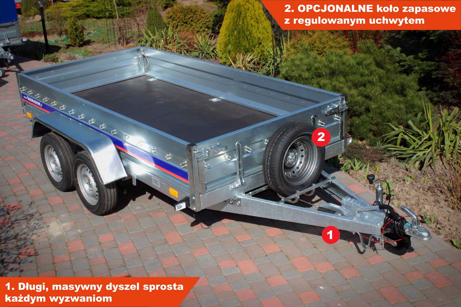 Przyczepa Niewiadów B1430HT 304x150x35 cm Hamowana BIZNES line