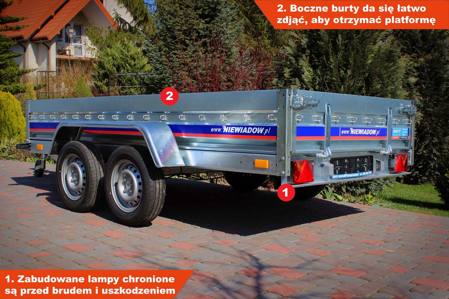Przyczepa Niewiadów B1430HT 304x150x35 cm Hamowana BIZNES line