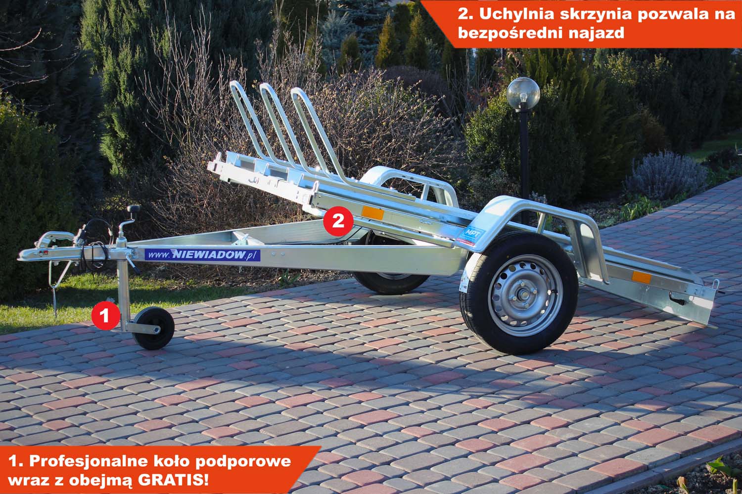 Przyczepka pod 3 motocykle Niewiadów B7320M3 233x132x39 cm