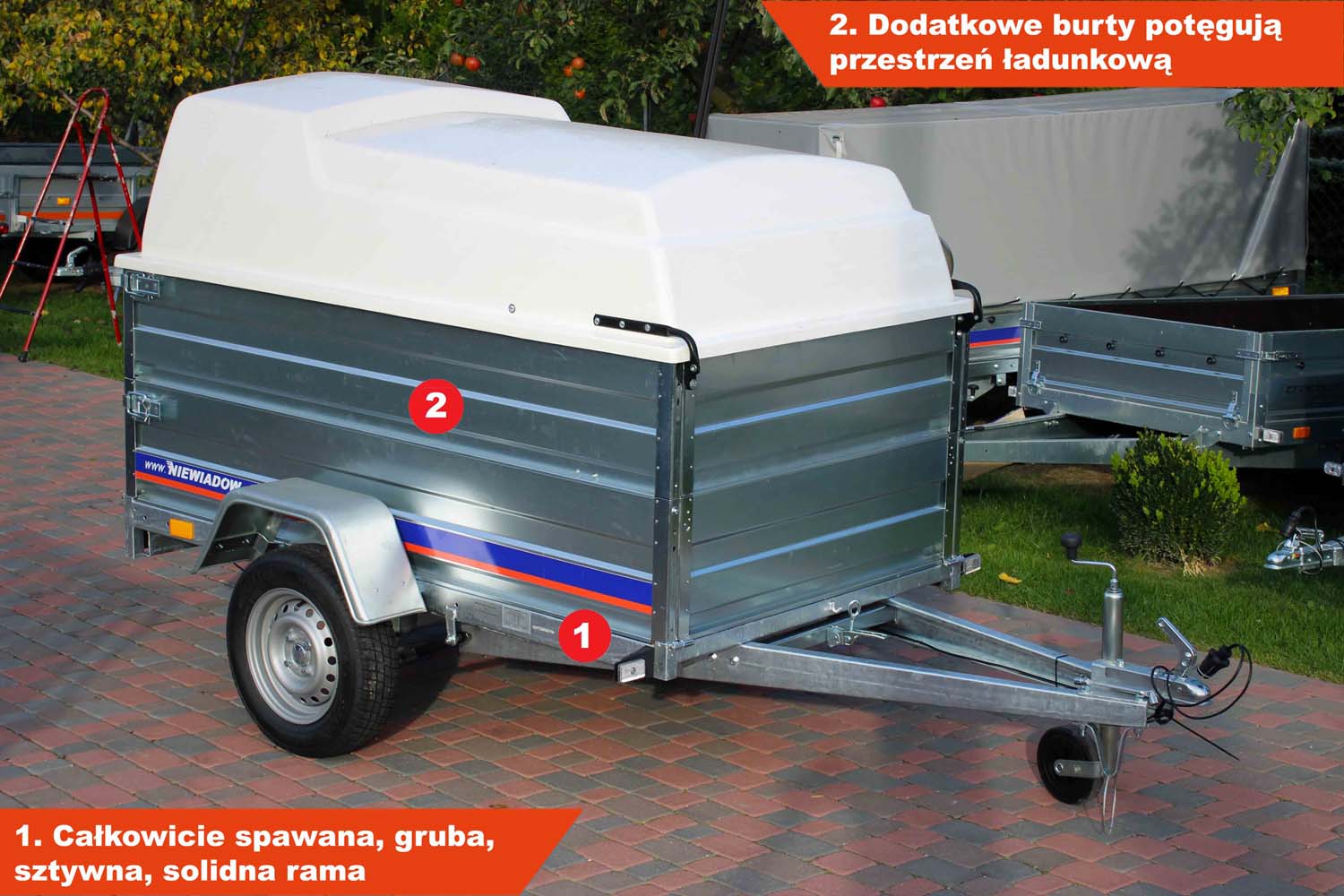 Przyczepka Niewiadów z pokrywą ABS BD7520U 204x115x35 cm