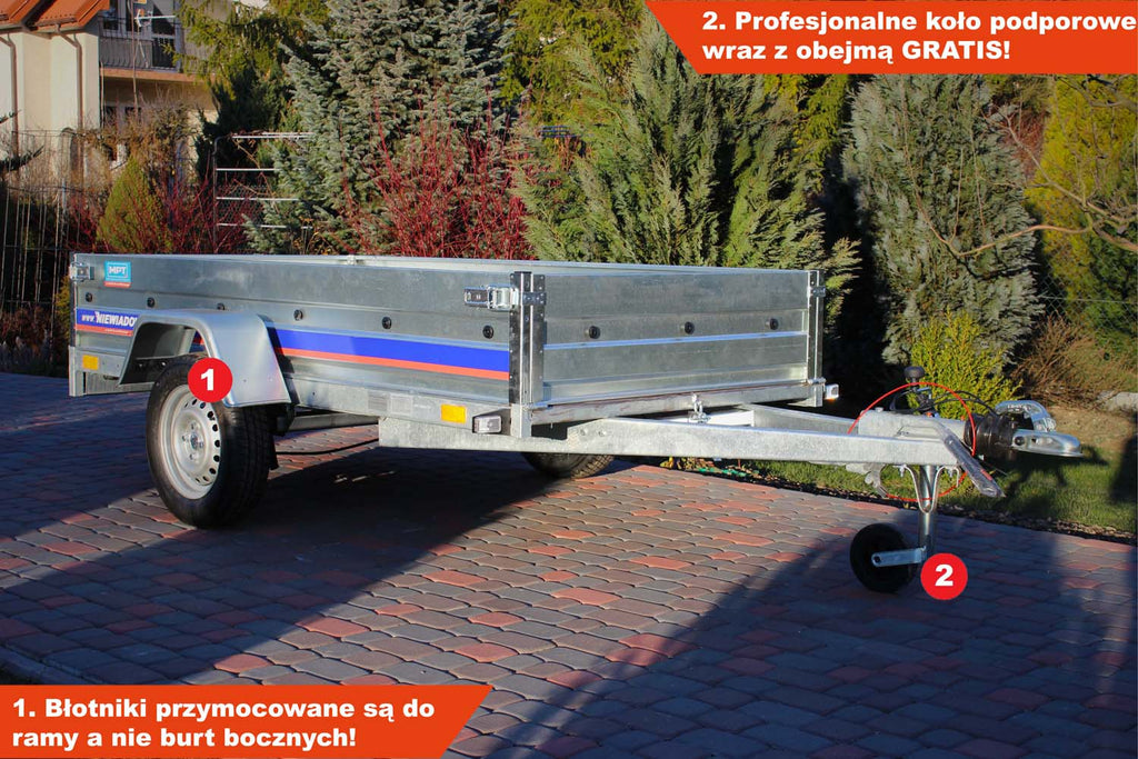 Przyczepka z hamulcem Niewiadów BD752413UH 244x126x35 cm