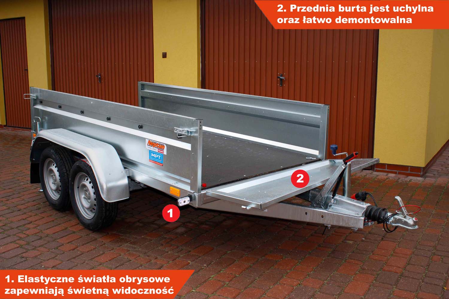 Przyczepka Neptun N07-263 2 pro 263x129x45 cm Hamowana GN203