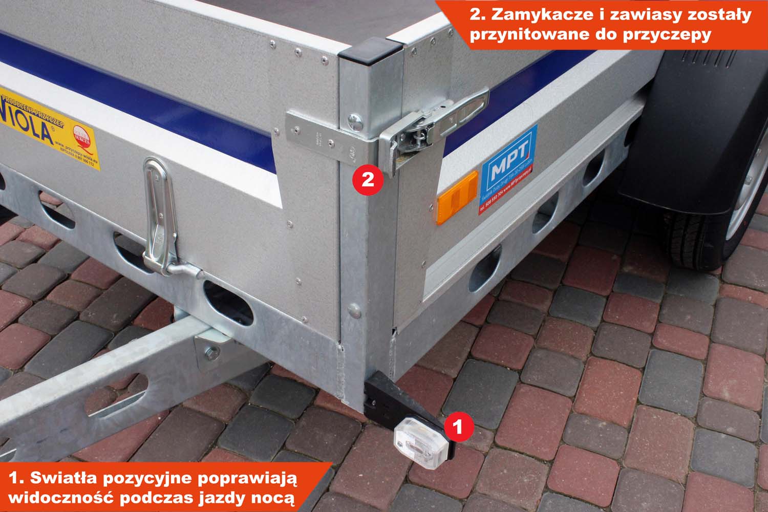 Przyczepka dwuosiowa Wiola Krakus Plus 252x132x38 cm
