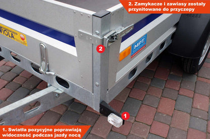 Przyczepka dwuosiowa Wiola Krakus Plus 252x132x38 cm