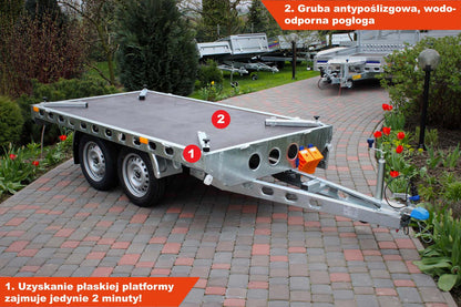 Przyczepka Wiola Krakus Plus 252x132x38 cm Koła pod spodem