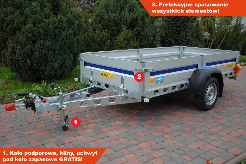 Przyczepka Wiola Mazowia Komfort 272x132x38 cm Hamowana
