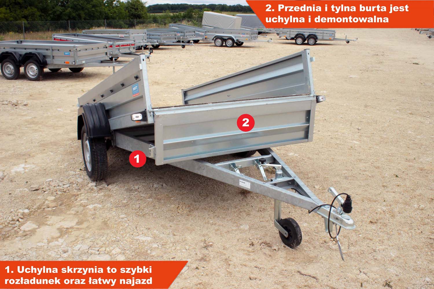 Przyczepka jednoosiowa lekka Zasław 235SU 233x132x35 cm