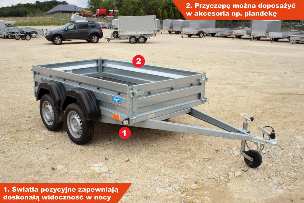 Przyczepka dwuosiowa Zasław 235T 233x132x35 cm Tandem