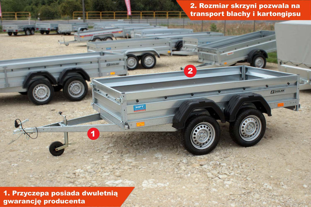Przyczepka dwuosiowa Zasław 265T 265x132x35 cm Tandem