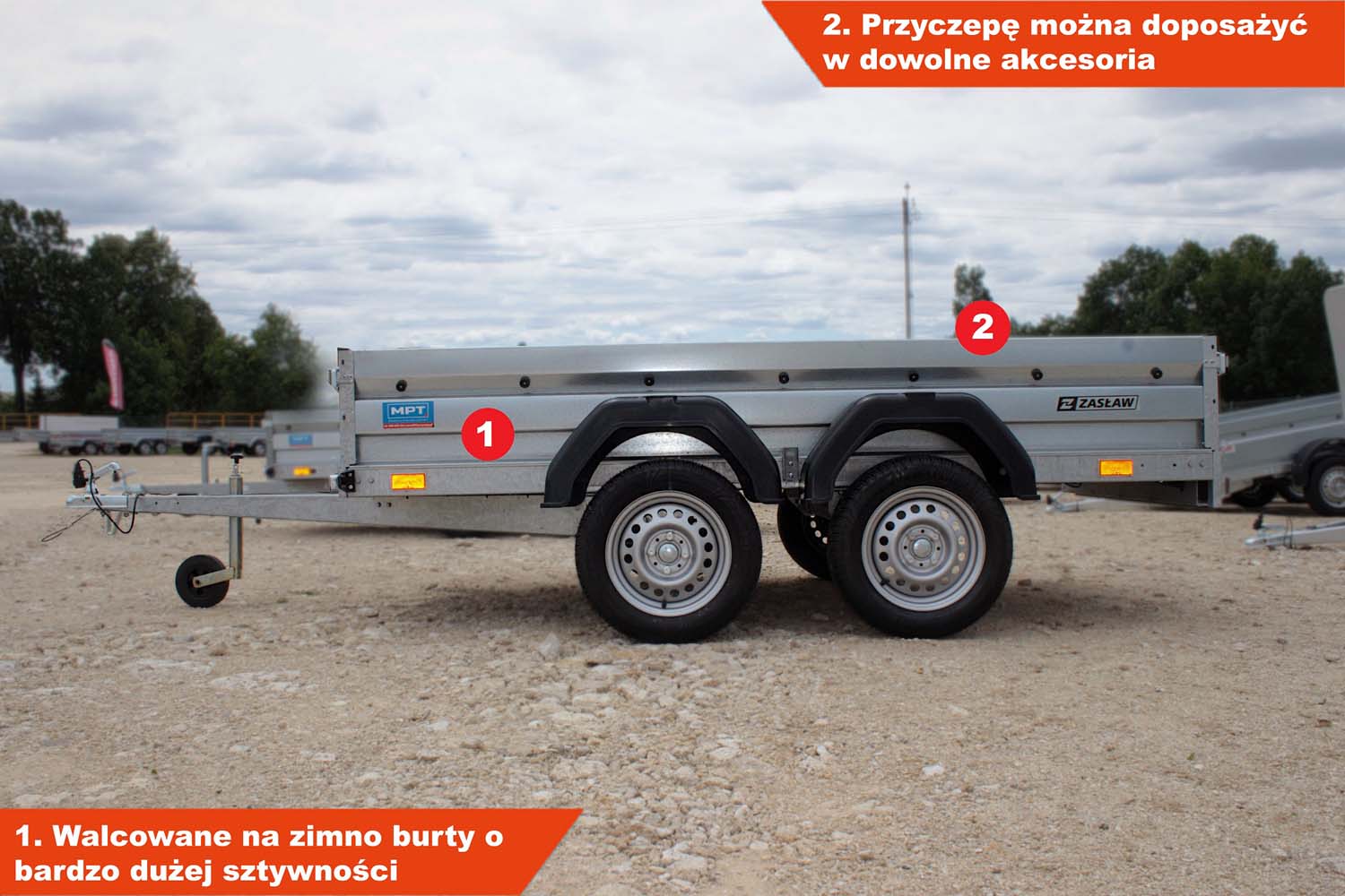 Przyczepka dwuosiowa Zasław 265T 265x132x35 cm Tandem