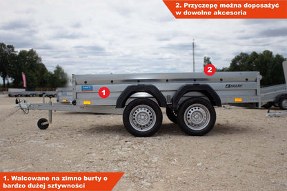 Przyczepka dwuosiowa Zasław 265T 265x132x35 cm Tandem